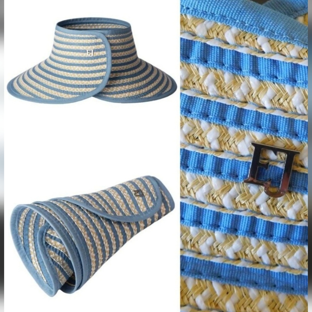 ERIC JAVITS NY BROOKE VISOR  PACKABLE WITH DETACHABLE FOREHEAD PAD